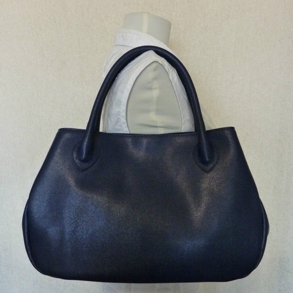 NEW FURLA Dark Ink Blue Saffiano Leather New Giselle Tote Bag/Satchel/ Handbag - Picture 5 of 11